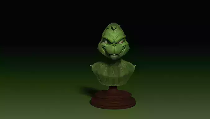 The Grinch Bust 3D print model