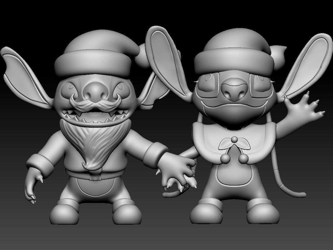 Stitch And Angel Christmas 3D print model_2