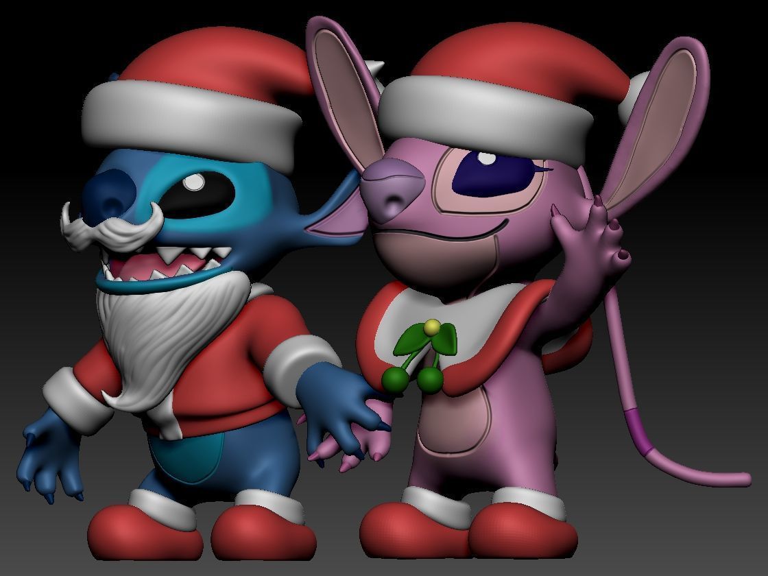 Stitch And Angel Christmas 3D print model_3