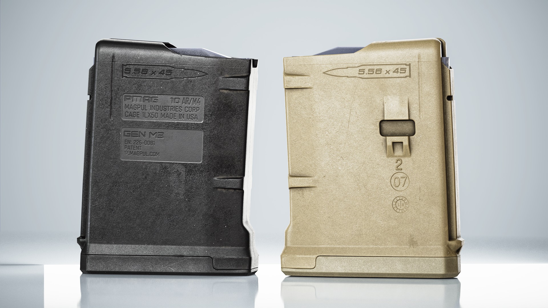 Magpul Pmag 10 Low-poly 3D model_1