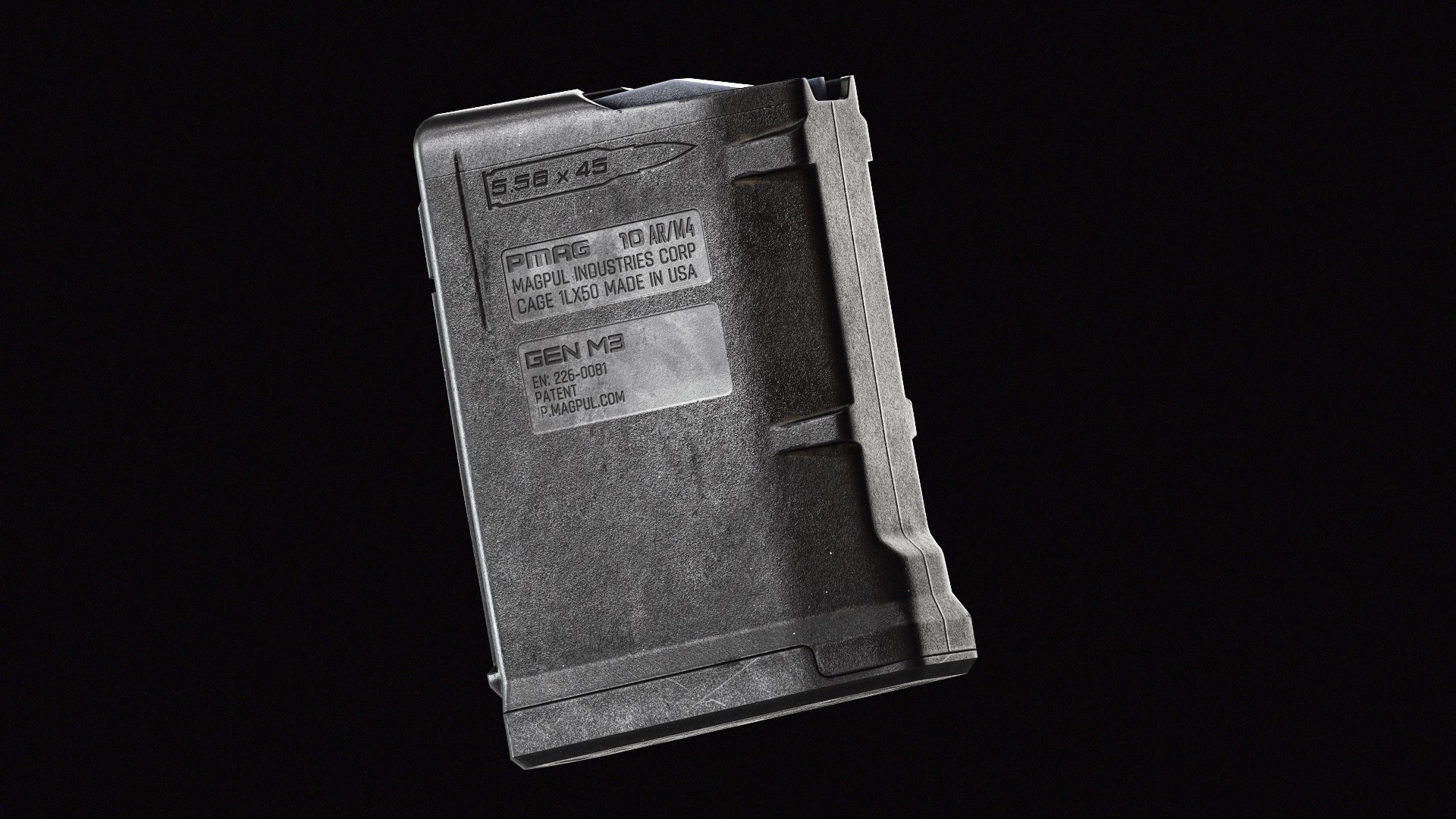 Magpul Pmag 10 Low-poly 3D model_3