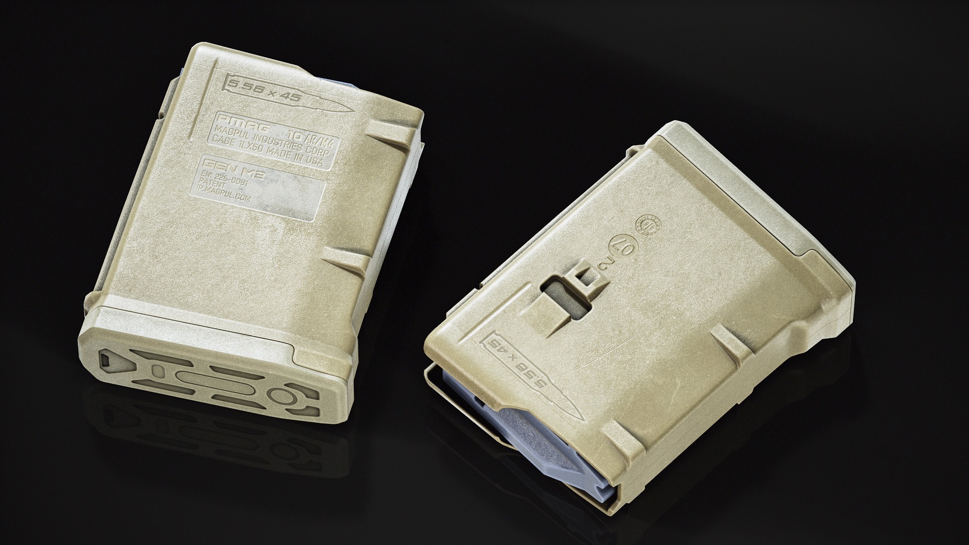 Magpul Pmag 10 Low-poly 3D model_4