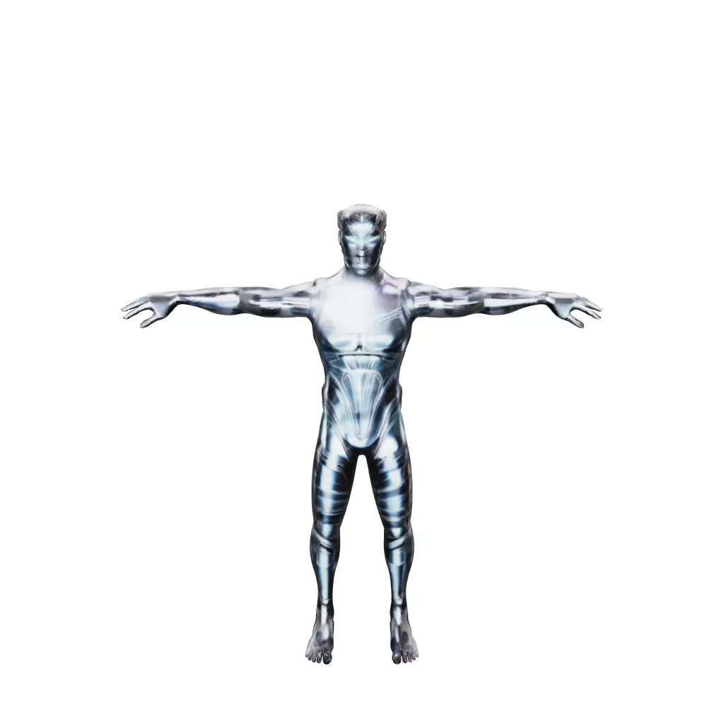 Futuristic cyborg man 3D model