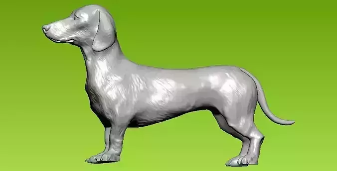 black dachshund dog - statue - 3D print 3D print model