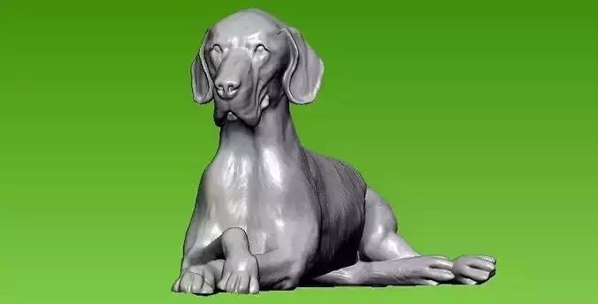 The dog is lying down - 3D print