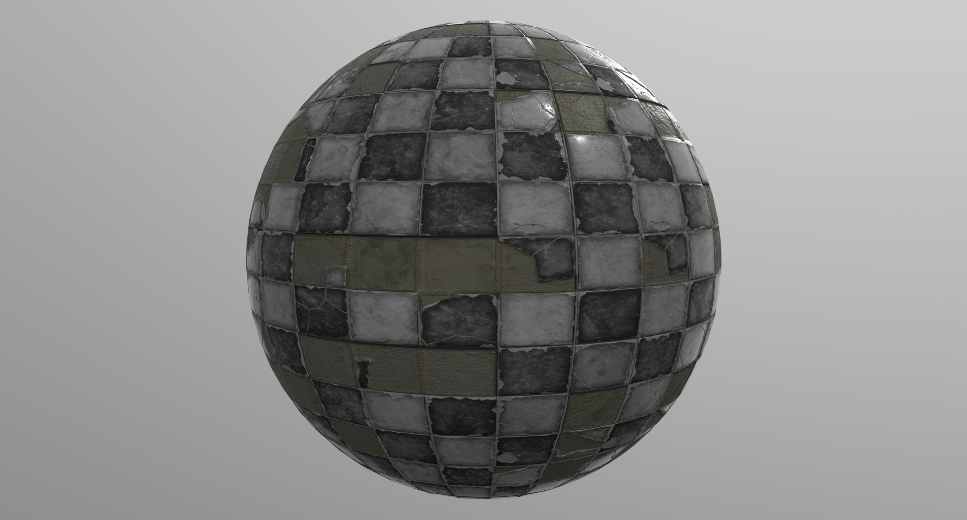 Broken Tiles - Black and White 3D model_1