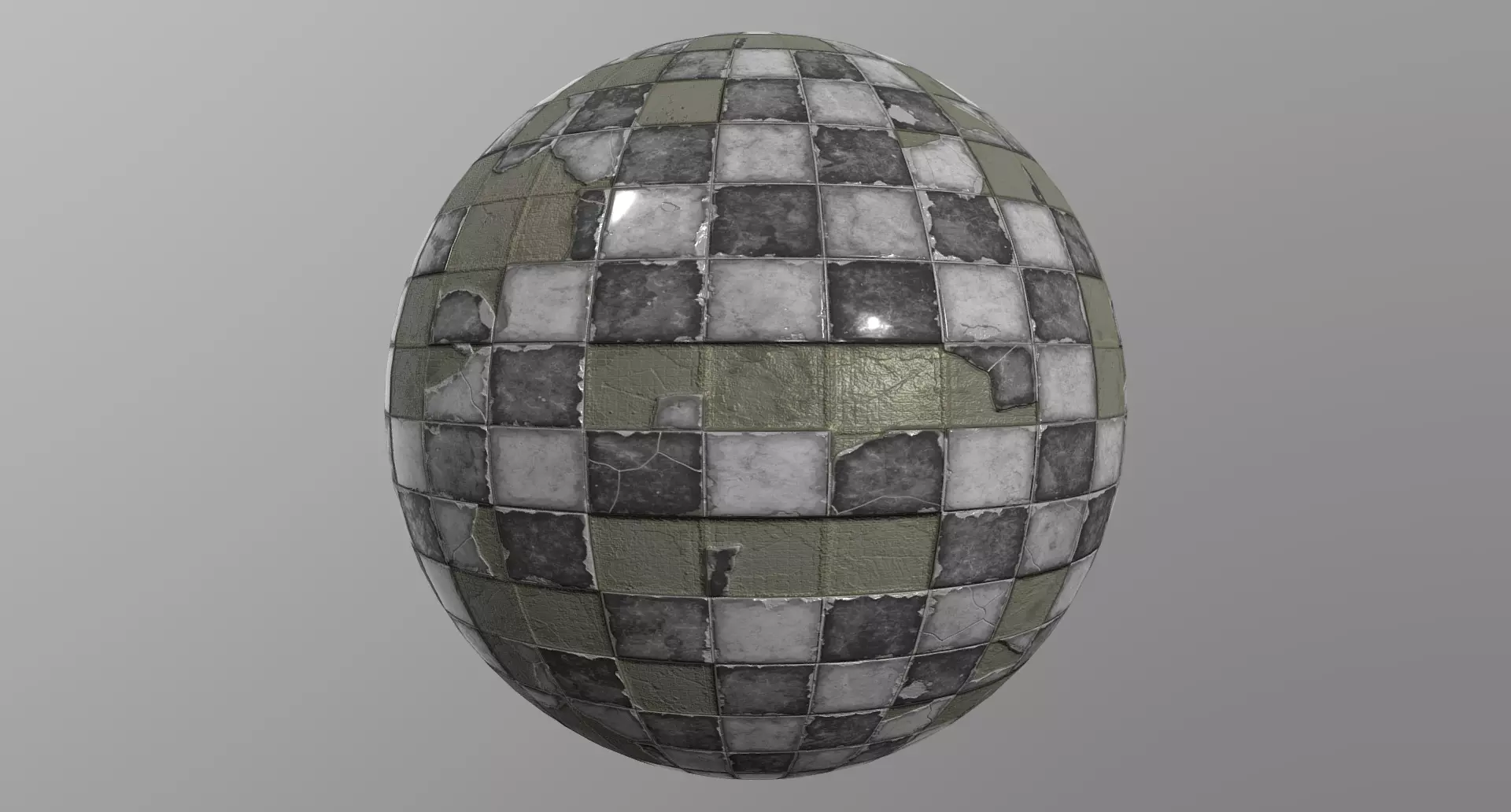 Broken Tiles - Black and White 3D model_0