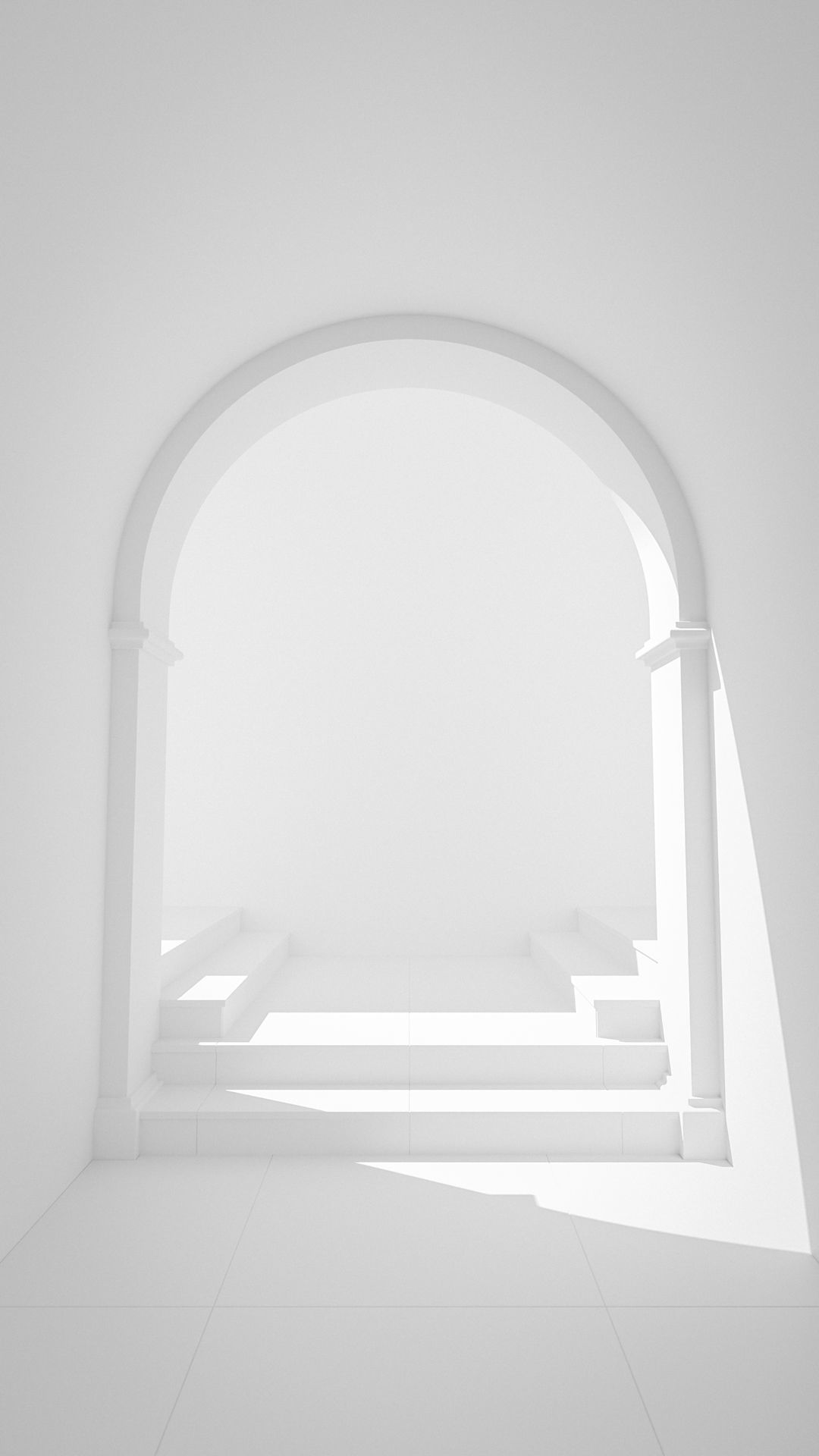 A large archway with stairs 3D model_8