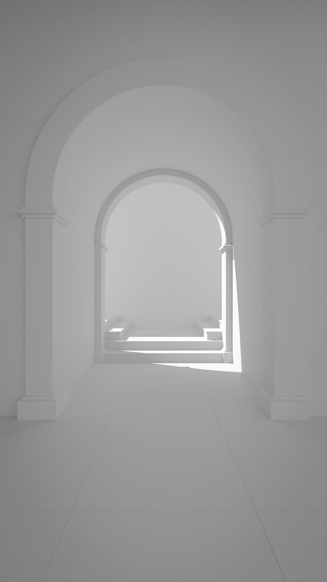 A large archway with stairs 3D model_4