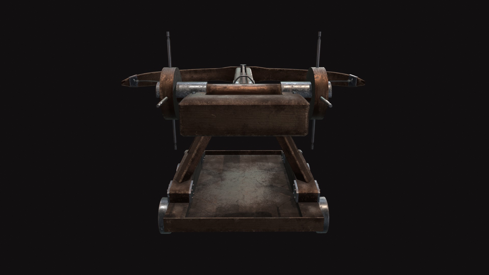 Medieval Ballista Old Low-poly 3D model_3