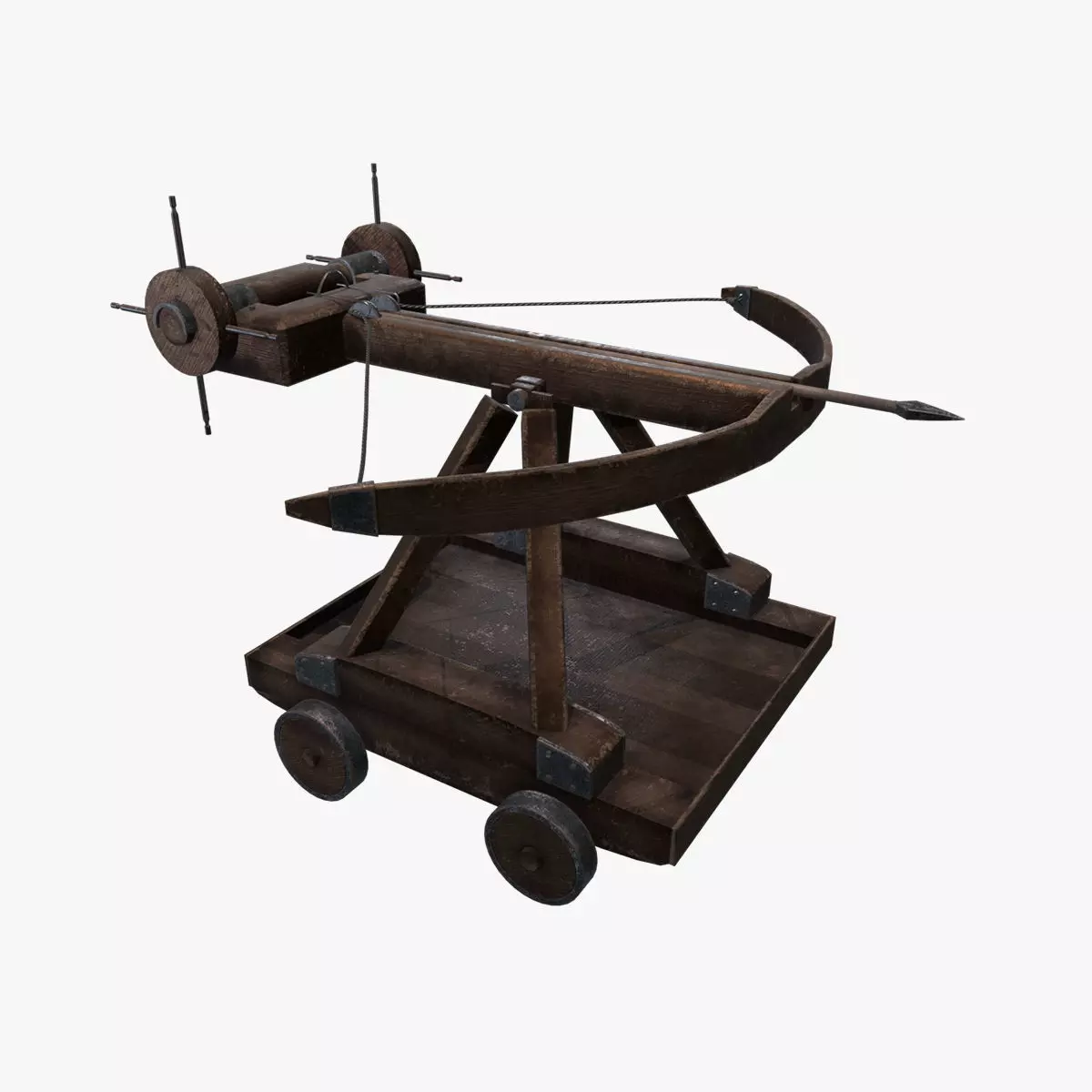 Medieval Ballista Old Low-poly 3D model_0