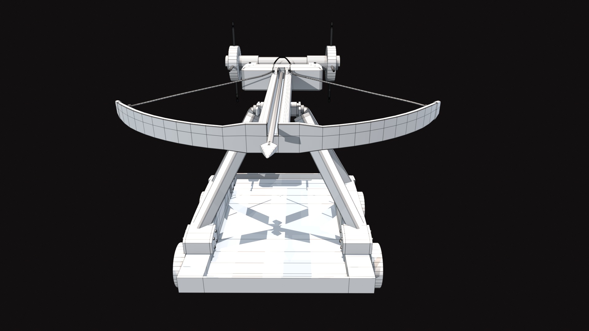 Medieval Ballista Old Low-poly 3D model_9
