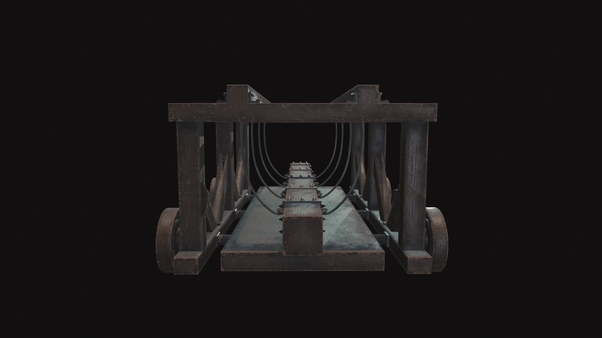 Medieval Battering Ram V02 Old Low-poly 3D model_3