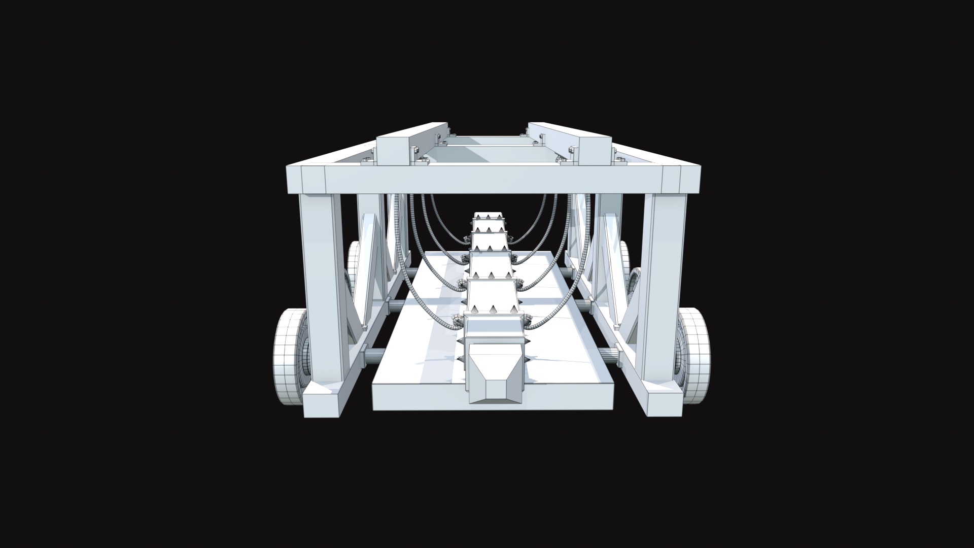 Medieval Battering Ram V02 Old Low-poly 3D model_9