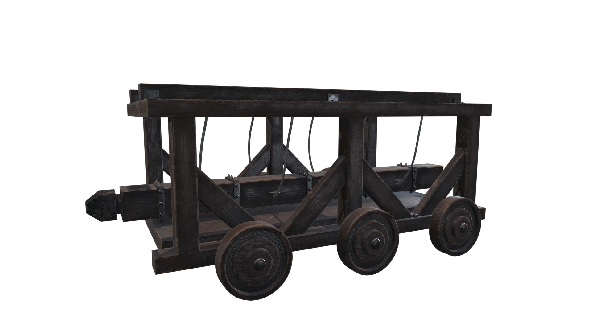 Medieval Battering Ram V02 Old Low-poly 3D model_8