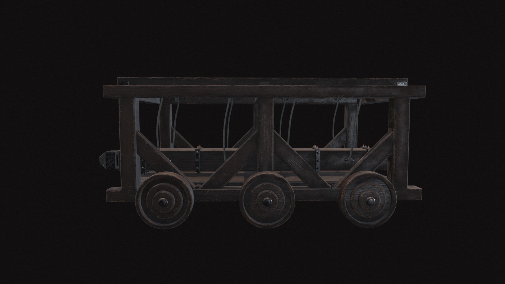 Medieval Battering Ram V02 Old Low-poly 3D model_5