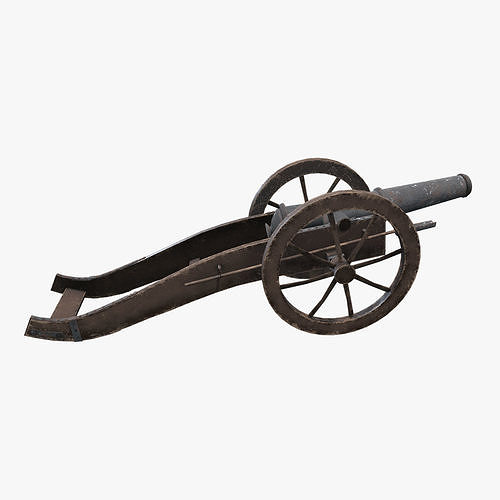 Medieval Cannon V01 Old Low-poly 3D model