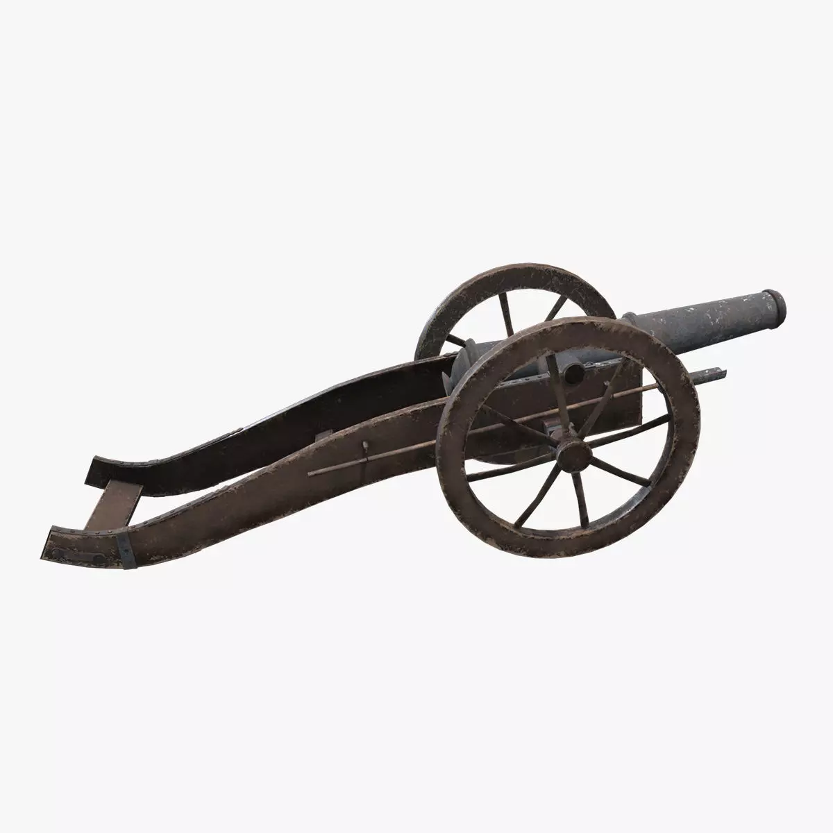 Medieval Cannon V01 Old Low-poly 3D model