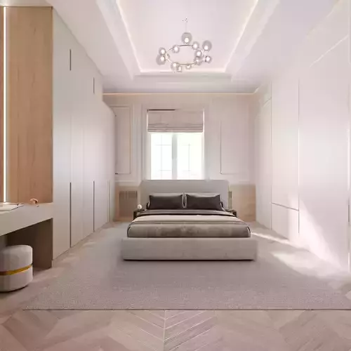 Modern plus neoclassic bedroom