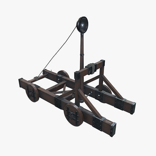 Medieval Catapult V01 New Low-poly 3D model