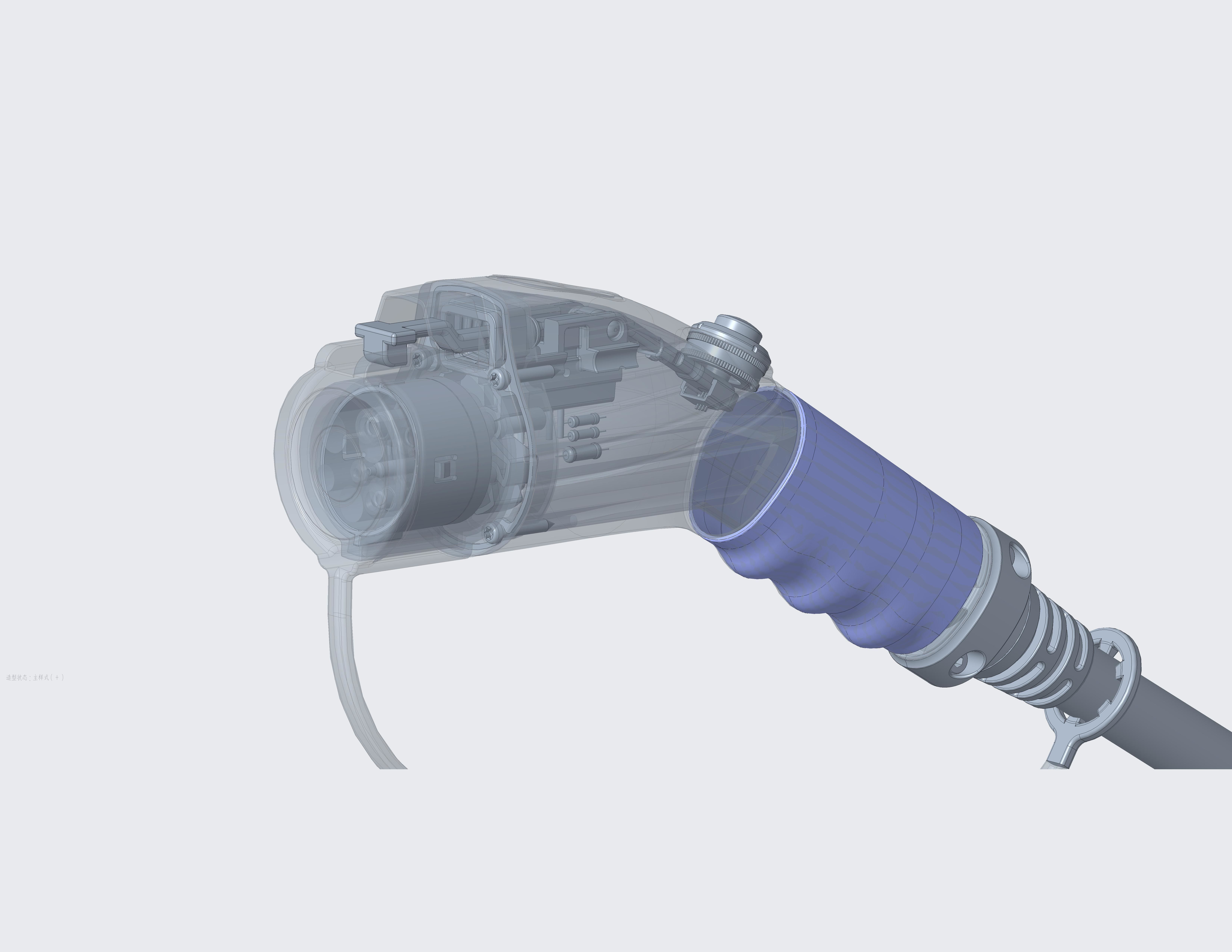 J1772 ev charging plug 3D print model_2