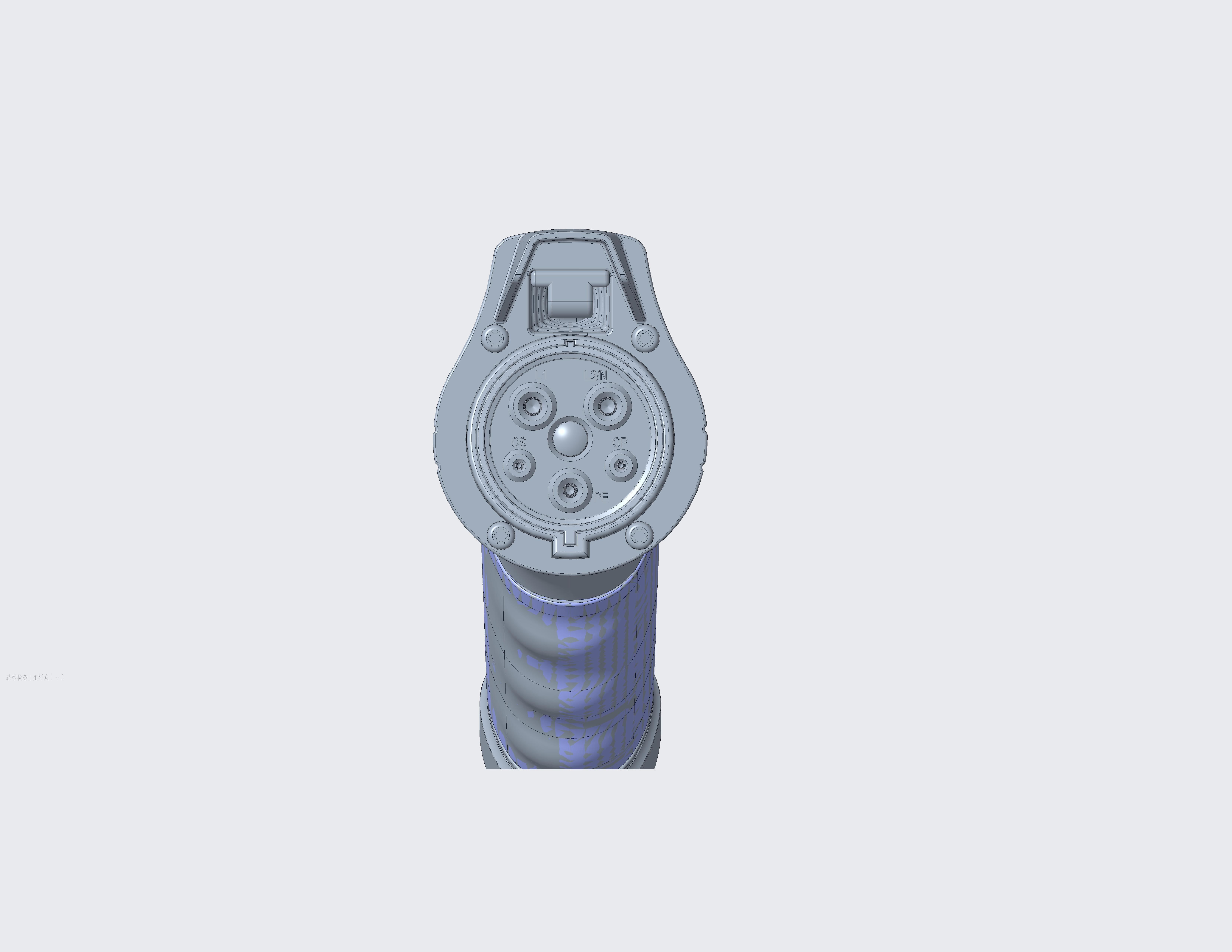 J1772 ev charging plug 3D print model_3