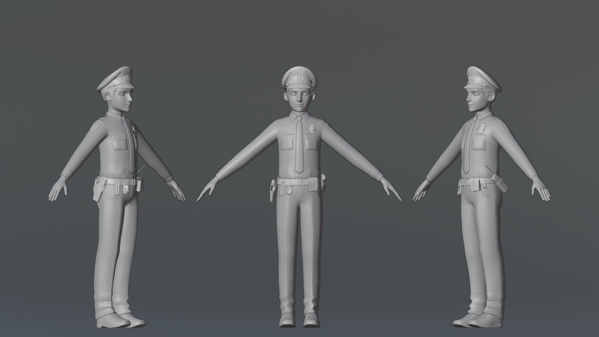 Michael Cartoon Man Character Low-poly 3D model_10