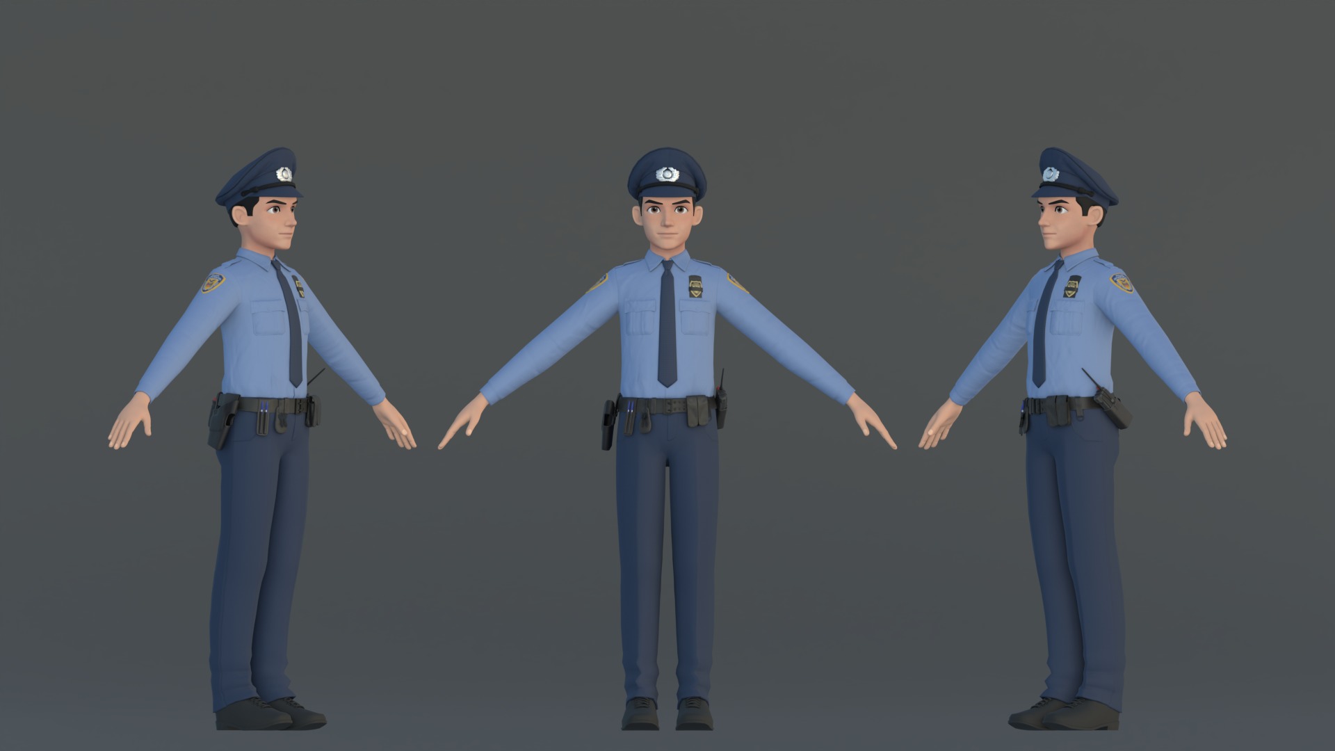 Michael Cartoon Man Character Low-poly 3D model_8