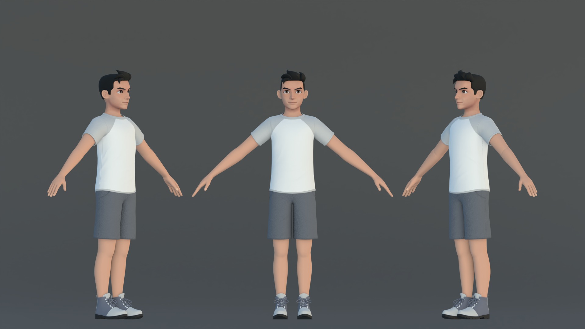 Michael Cartoon Man Character Low-poly 3D model_9