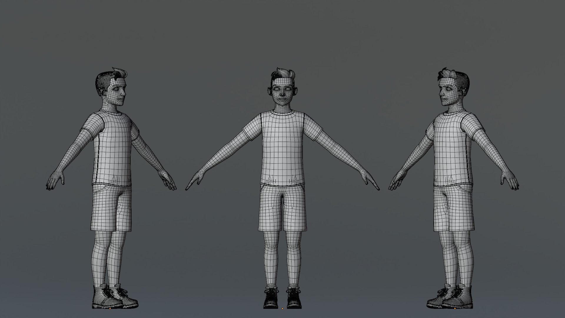 Michael Cartoon Man Character Low-poly 3D model_13
