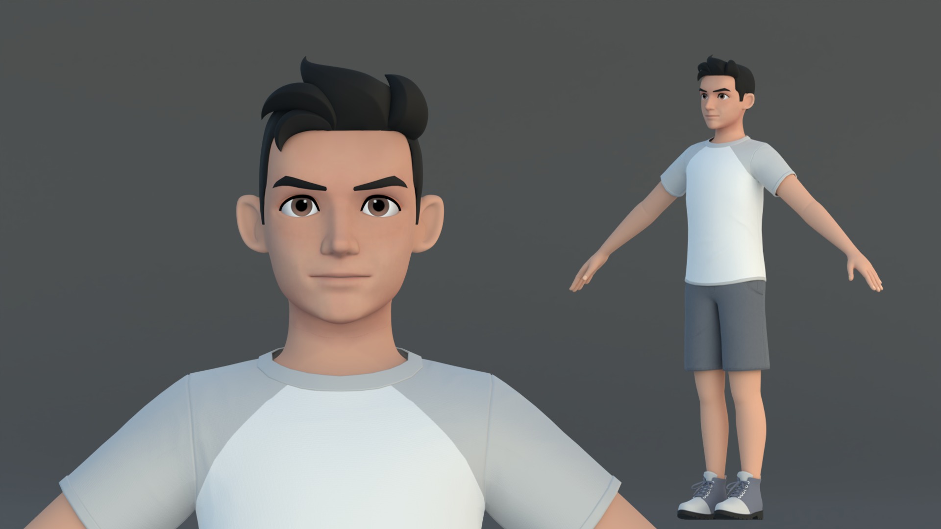 Michael Cartoon Man Character Low-poly 3D model_4