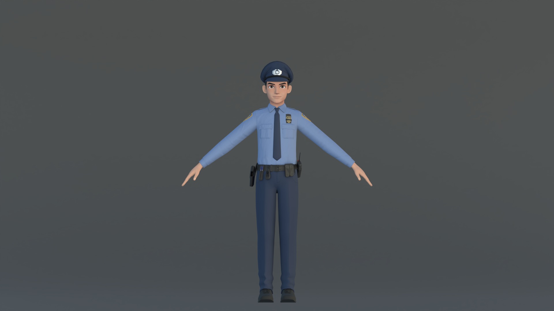 Michael Cartoon Man Character Low-poly 3D model_24