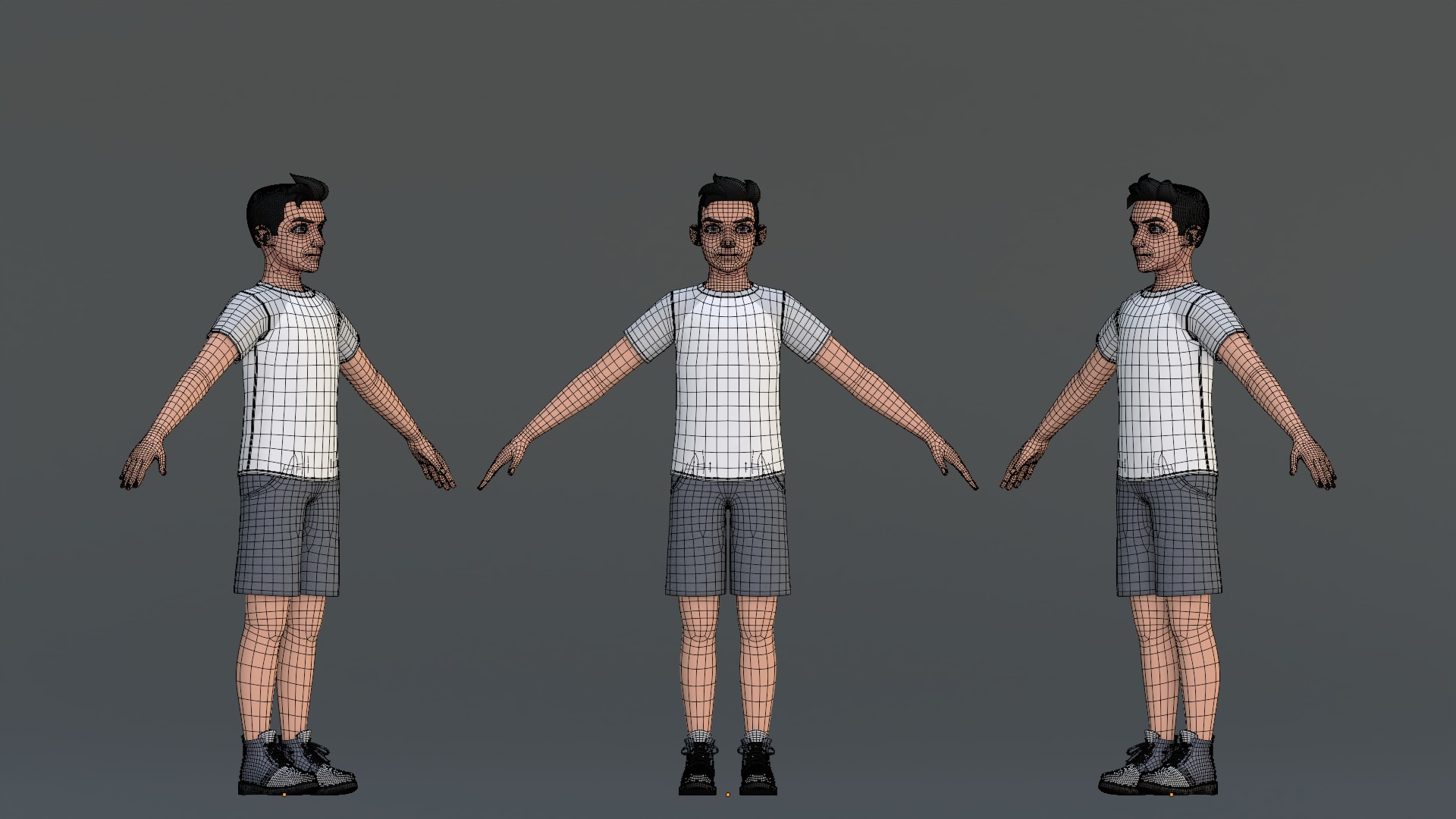 Michael Cartoon Man Character Low-poly 3D model_15