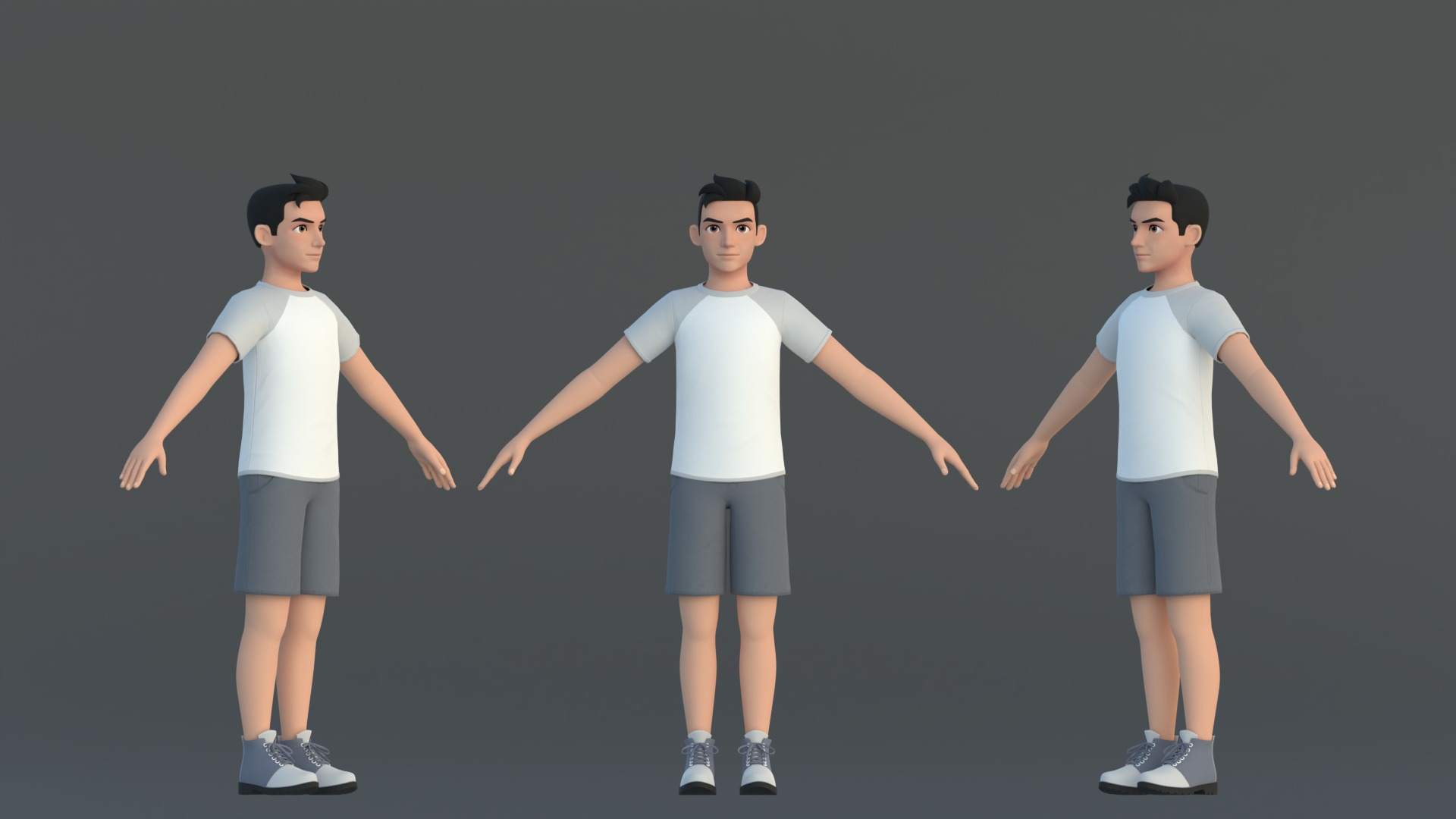 Michael Cartoon Man Character Low-poly 3D model_7