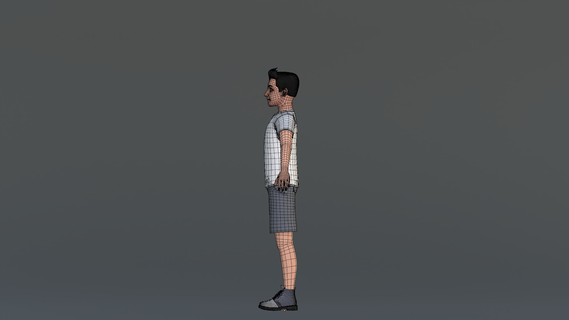 Michael Cartoon Man Character Low-poly 3D model_47