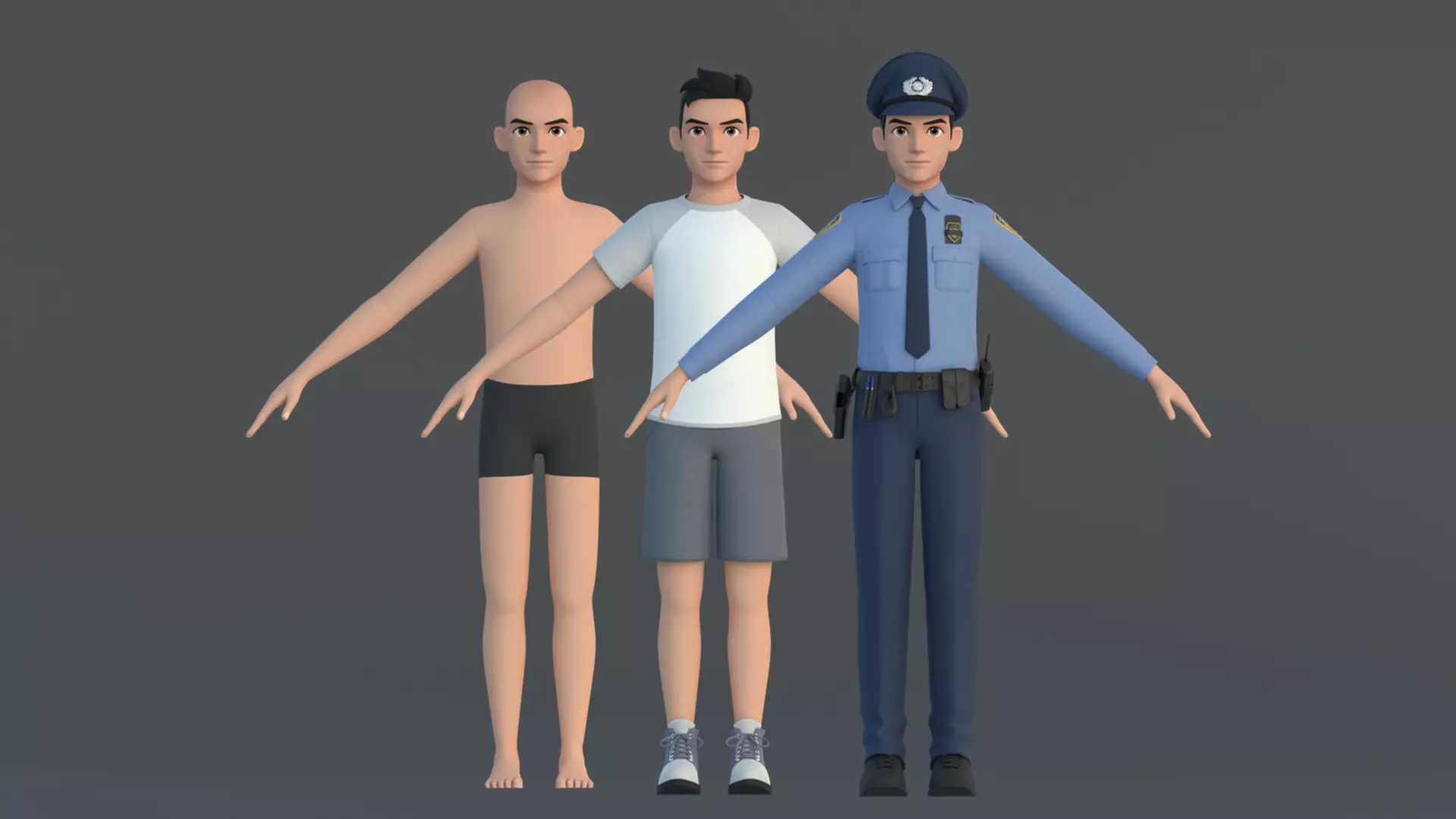 Michael Cartoon Man Character Low-poly 3D model_0