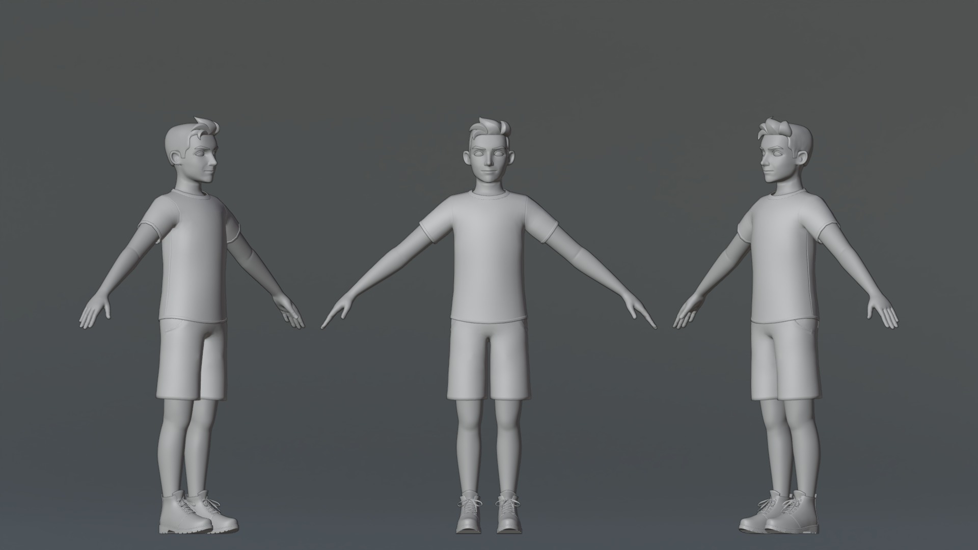 Michael Cartoon Man Character Low-poly 3D model_11