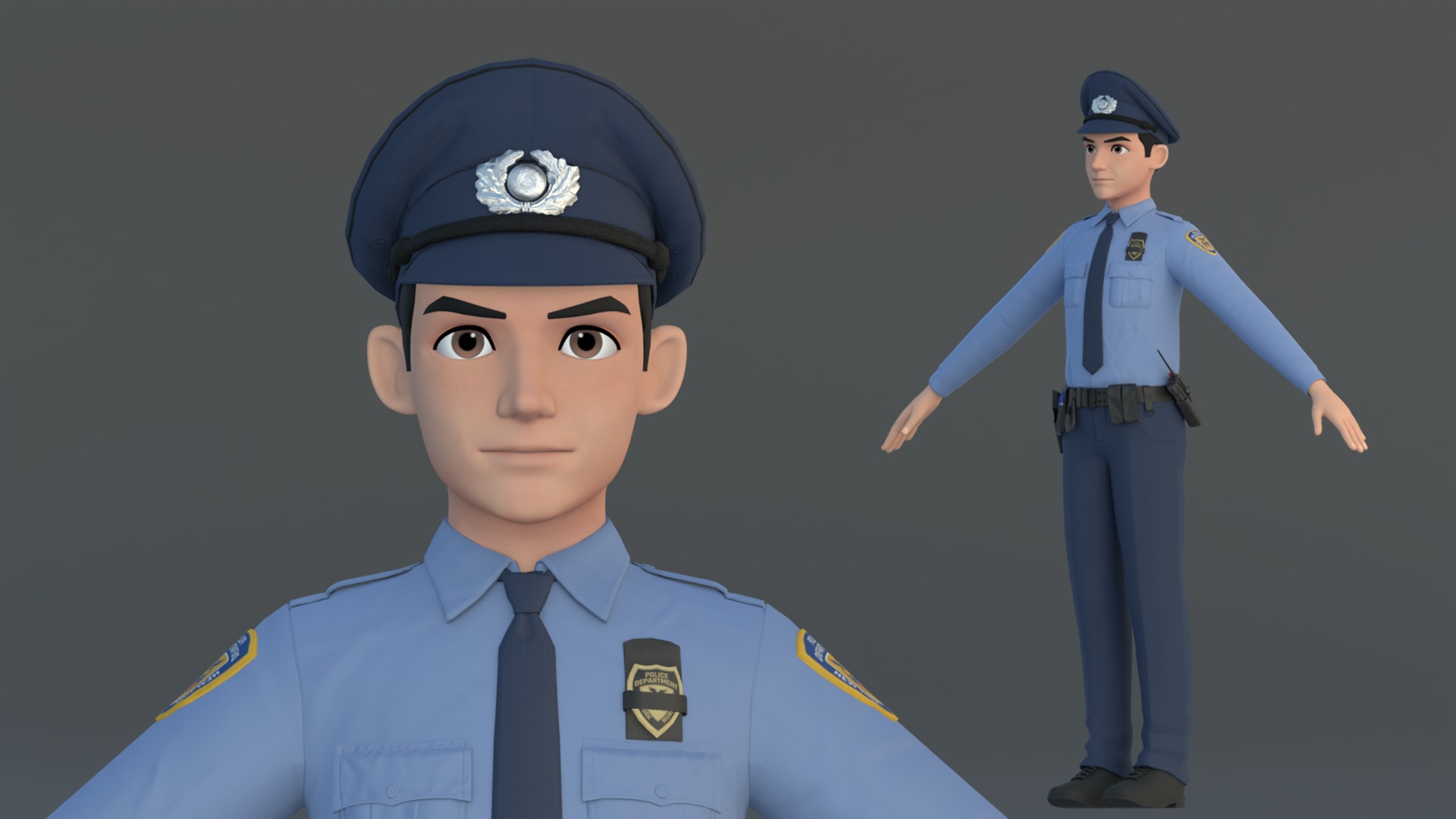 Michael Cartoon Man Character Low-poly 3D model_3