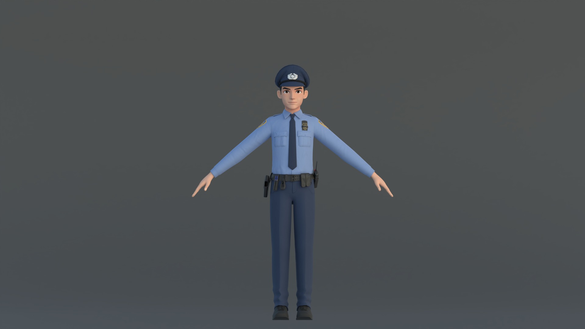 Michael Cartoon Man Character Low-poly 3D model_16