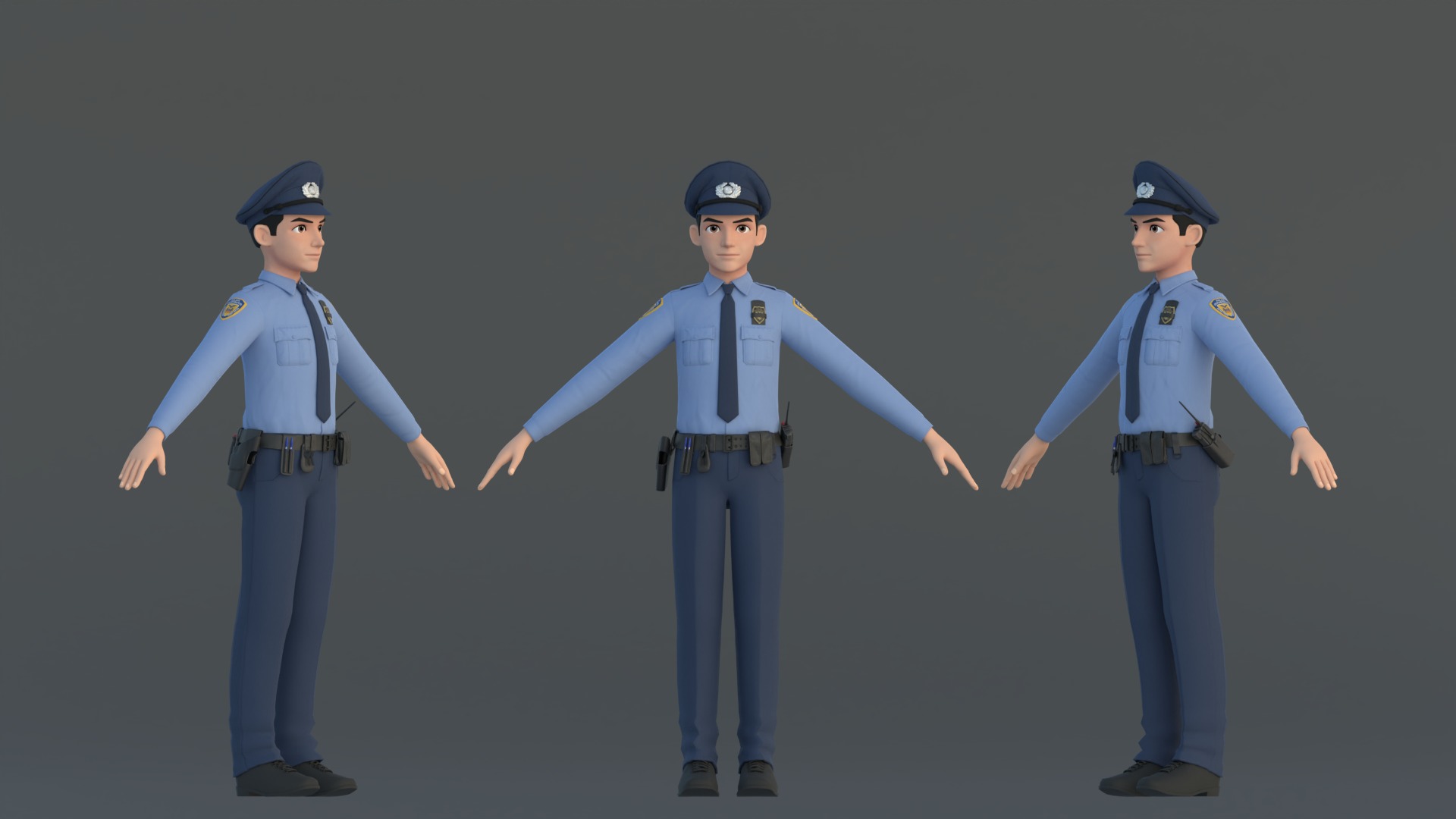 Michael Cartoon Man Character Low-poly 3D model_6