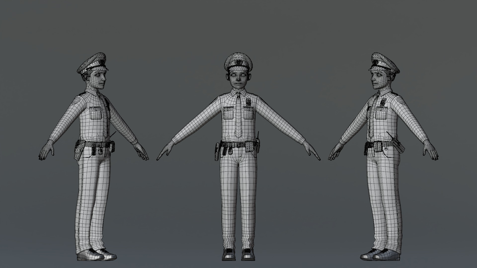 Michael Cartoon Man Character Low-poly 3D model_12