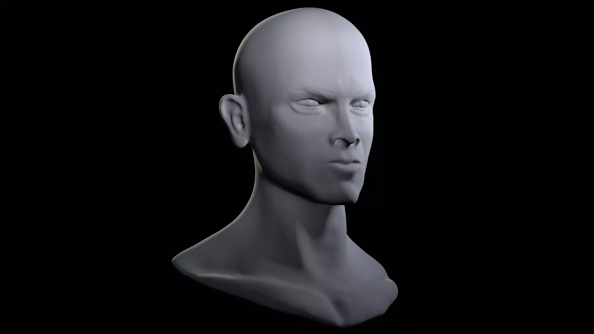 Realistic Male Head 3D model_0