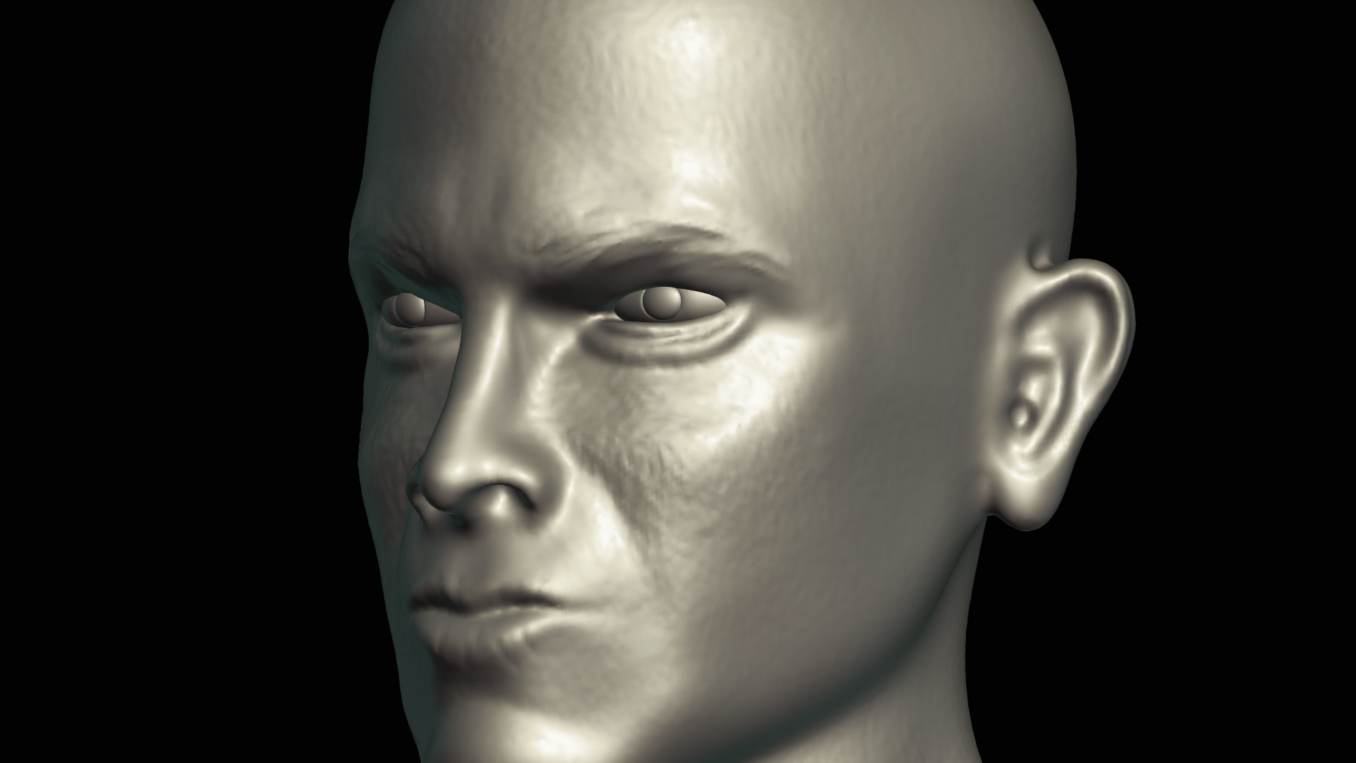 Realistic Male Head 3D model_2