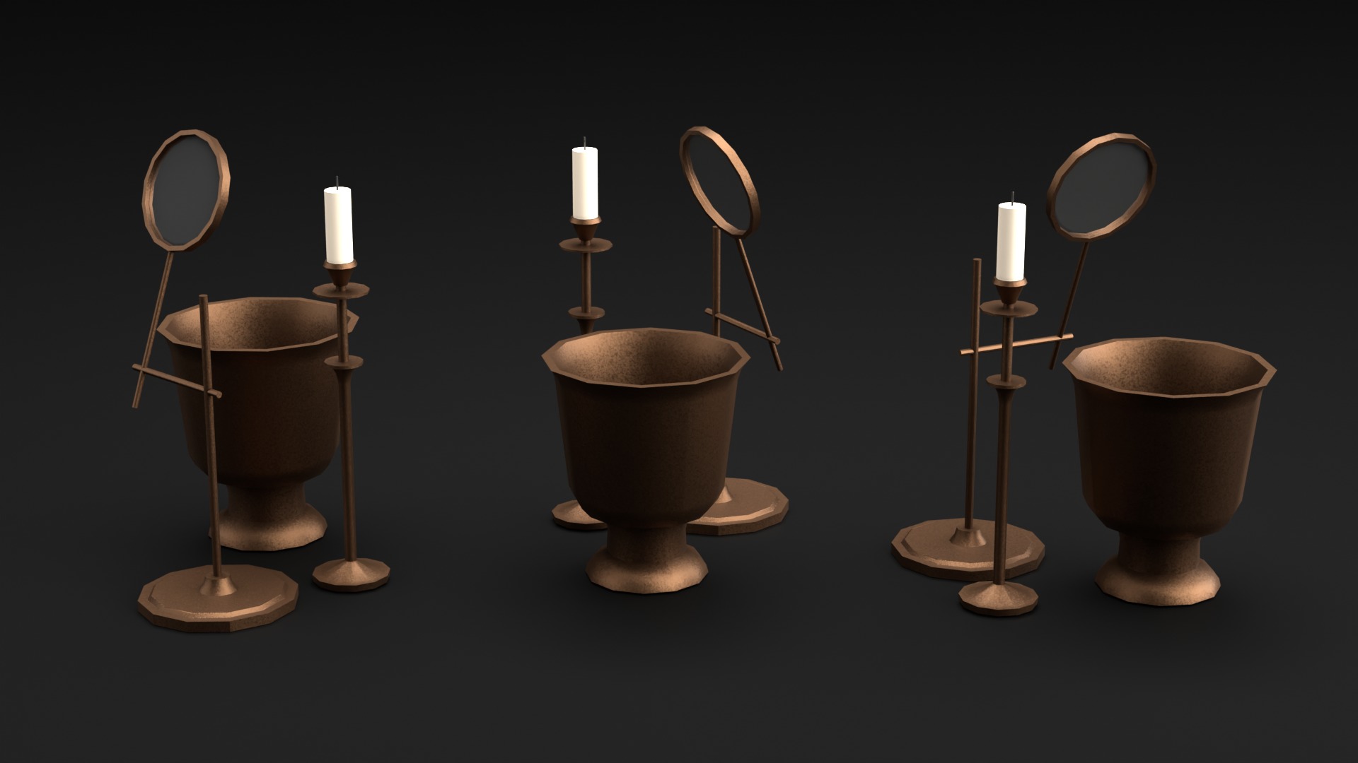 Wizard Student stuff for magical classroom Low-poly 3D model_11