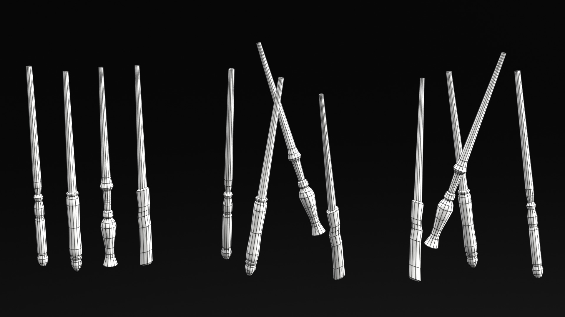 Wizard Student stuff for magical classroom Low-poly 3D model_4