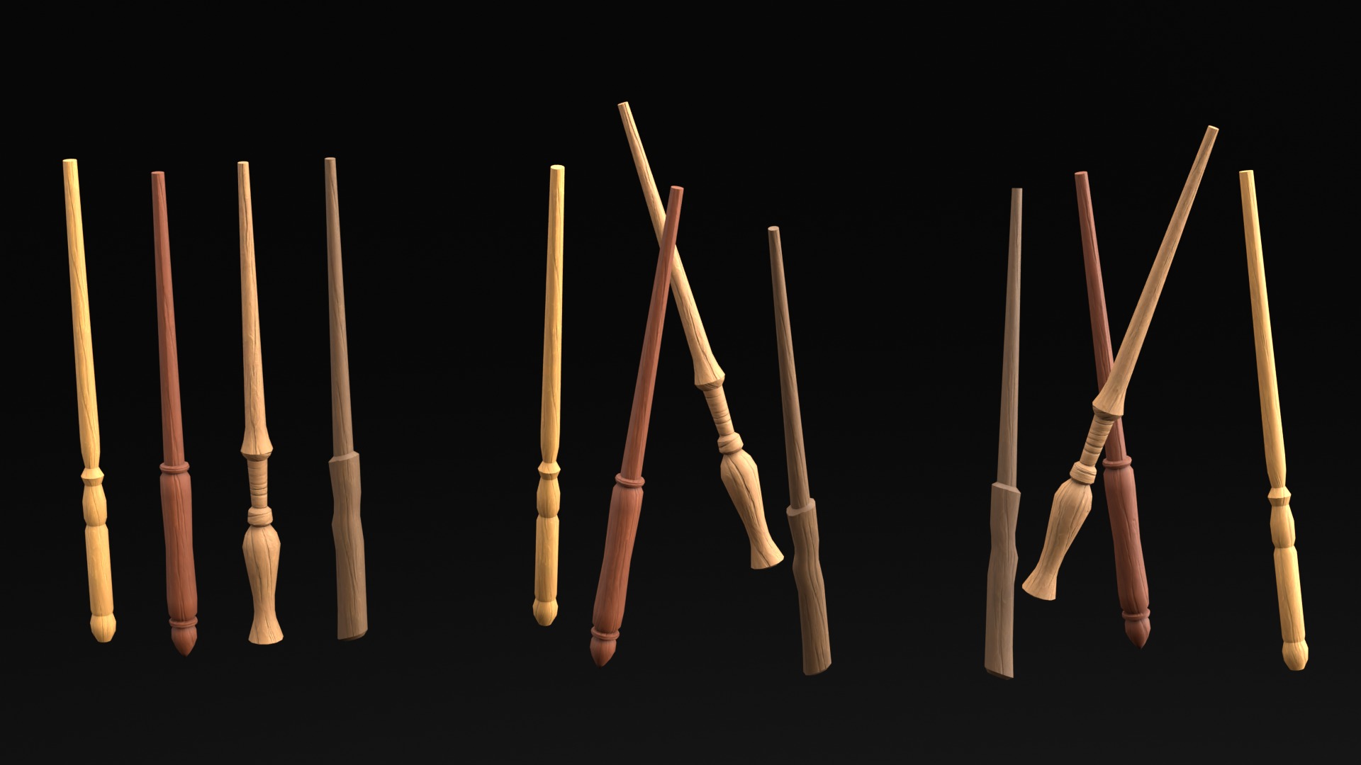 Wizard Student stuff for magical classroom Low-poly 3D model_3