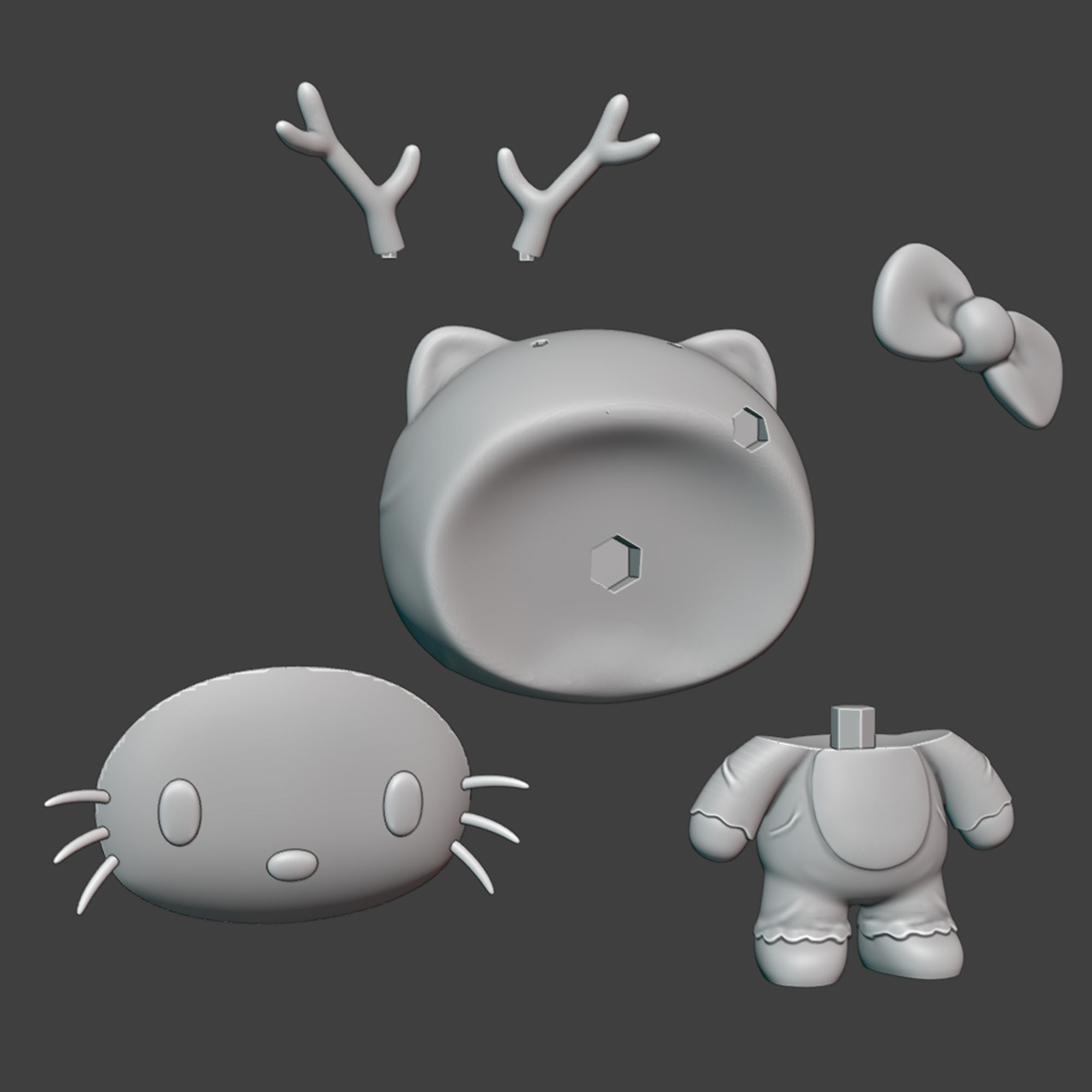 HELLO KITTY RENO NAVIDAD CHRISTMAS 3D print model_1