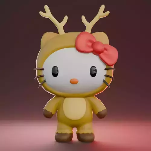 HELLO KITTY RENO NAVIDAD CHRISTMAS 3D print model