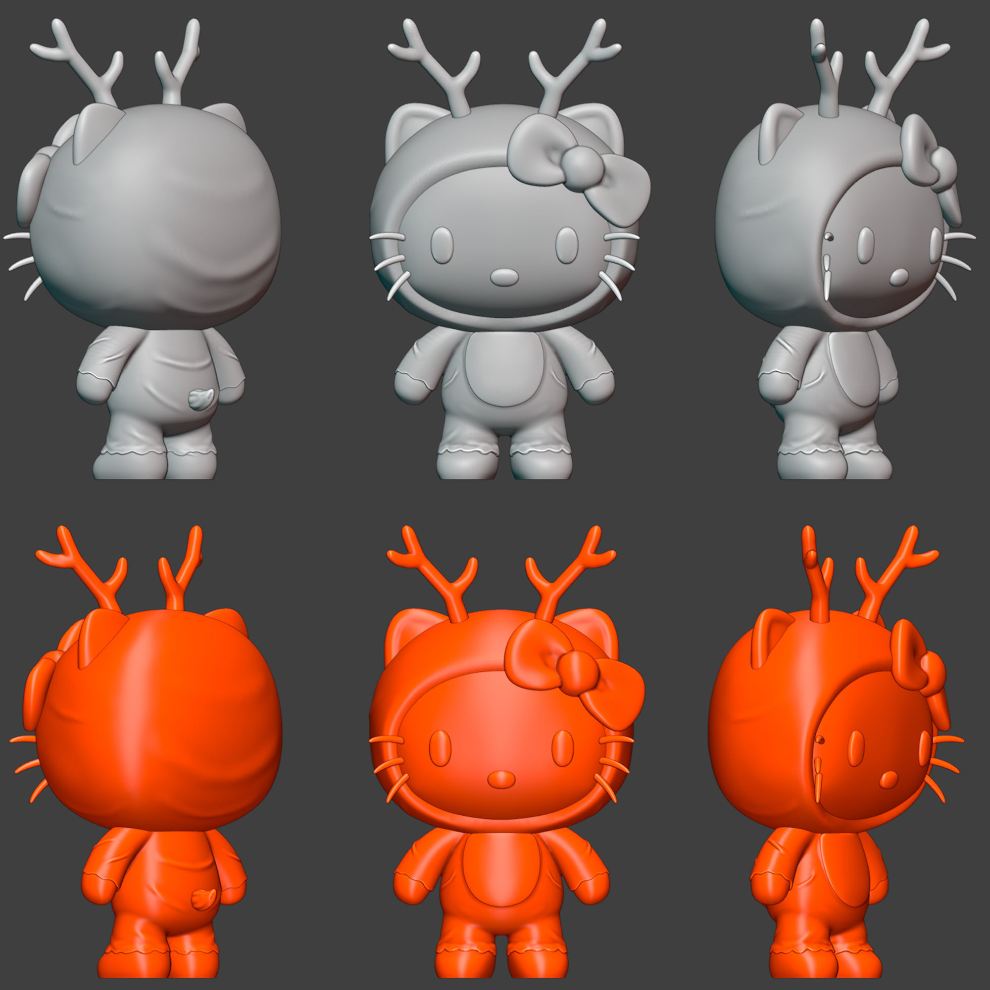 HELLO KITTY RENO NAVIDAD CHRISTMAS 3D print model_2