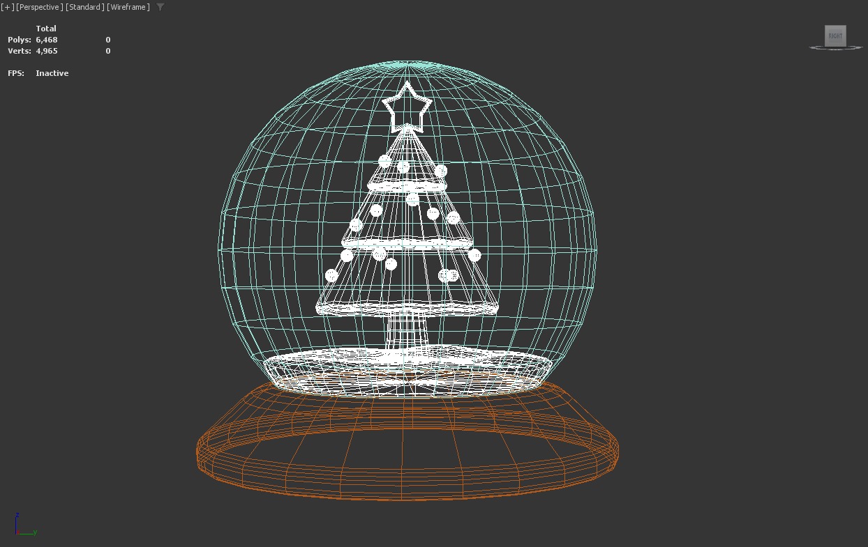 Stylized Low-Poly Christmas Tree Snow Globe Low-poly 3D model_7
